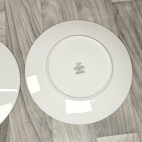 Lenox Summer Radiance Dinner Plate LOT of 2 Durable China  Blue Gold 11" - Picture 7 of 9